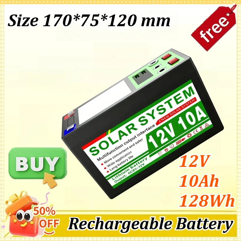 

12V 10Ah for Portable Power Station for Emergency Backup Battery Solar Rechargeable Battery for Lithium Iron Phosphate Battery
