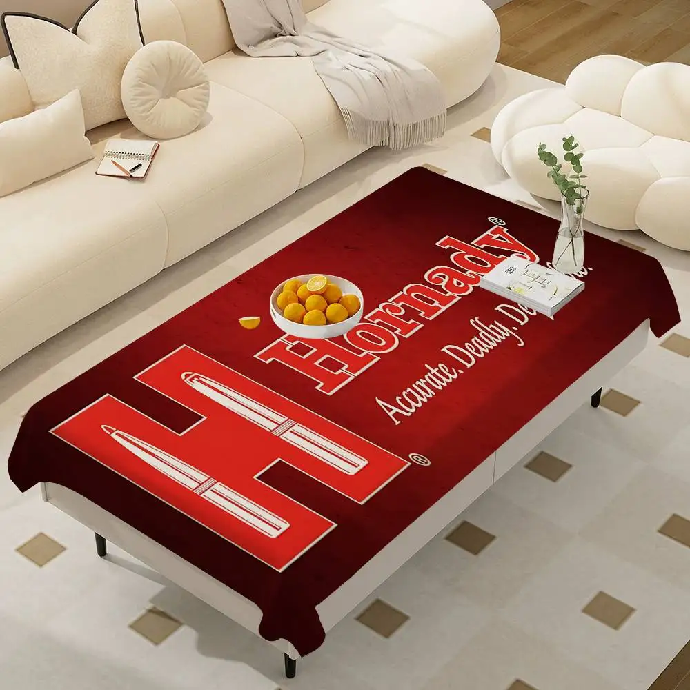 Hornady Logo Fashion Themed Polyester Tablecloths Cute Designs for Home Kitchens Dining Rooms Patios Tablecloth Decoration