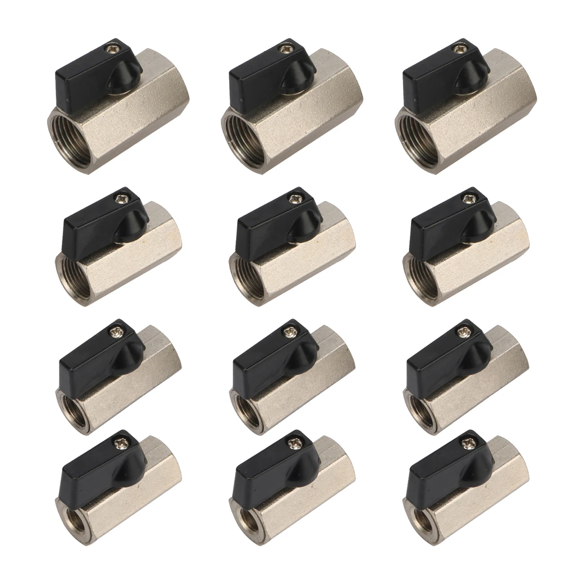 

1/8" 1/4" 3/8" 1/2" BSP Female Thread Copper Nickel-Plated Ball Valve Pneumatic Micro Controller Equal Diameter Purifier Switch