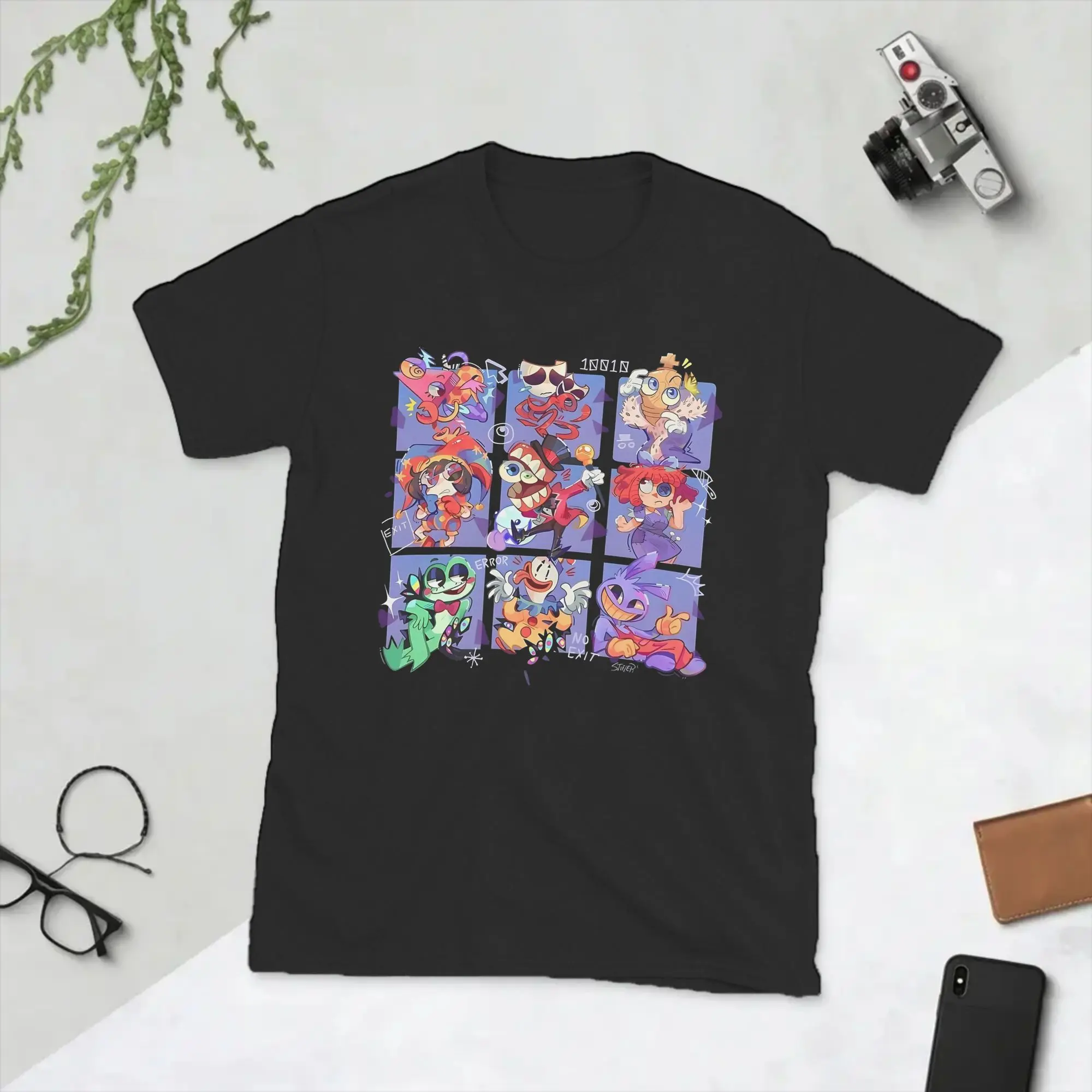 Cartoon Digitals Circus Men's T Shirts  Casual Tees Short Sleeve Round Neck T-Shirts Cotton Plus Size Tops