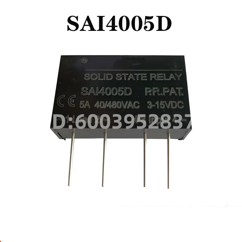 

(10piece) 100% New SAI4005D 3-15v DC to AC 5A SSR input or 15-28v output 40-480V PCB small solid state relay single-in-line