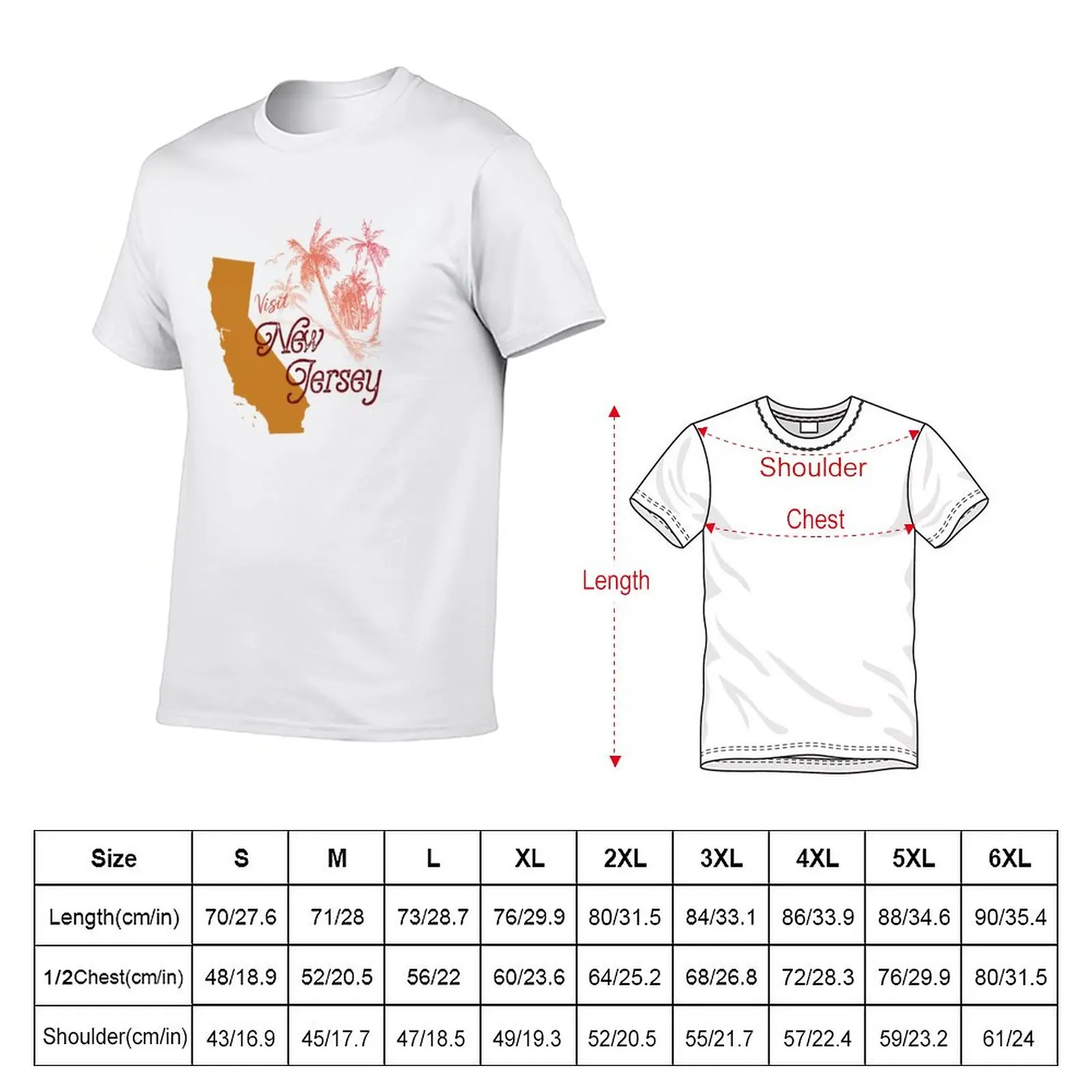 New Visit New Jersey (Wrong State) California T-Shirt oversized t shirts man clothes tops slim fit t shirts for men