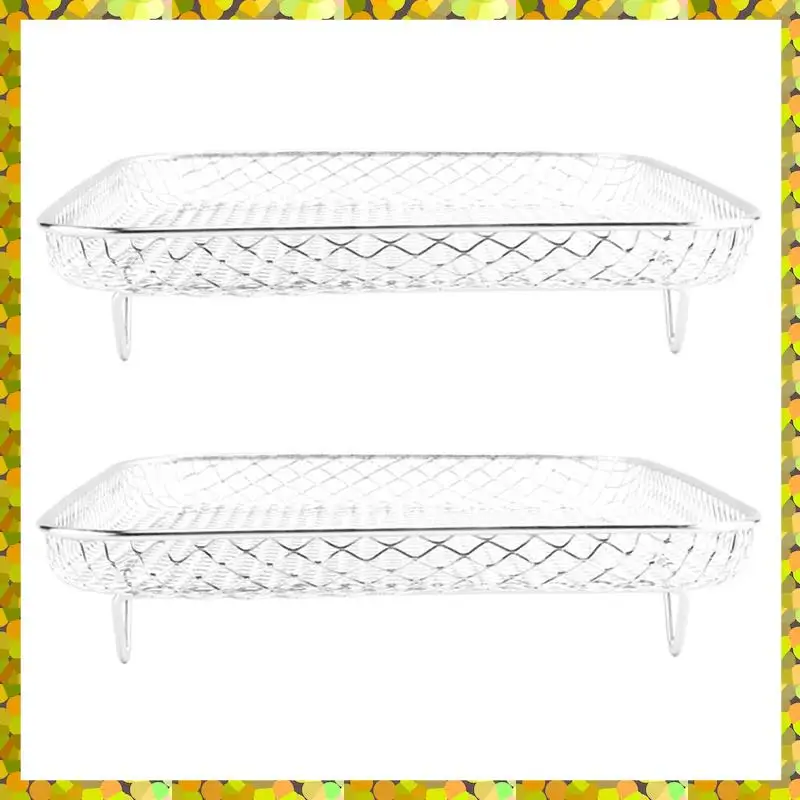 AGLH 2Pcs 8 Inch Air Fryer Rack For Instant Vortex Air Fryer,For ,For COSORI Air Fryer,Square Three Stackable Dehydrator