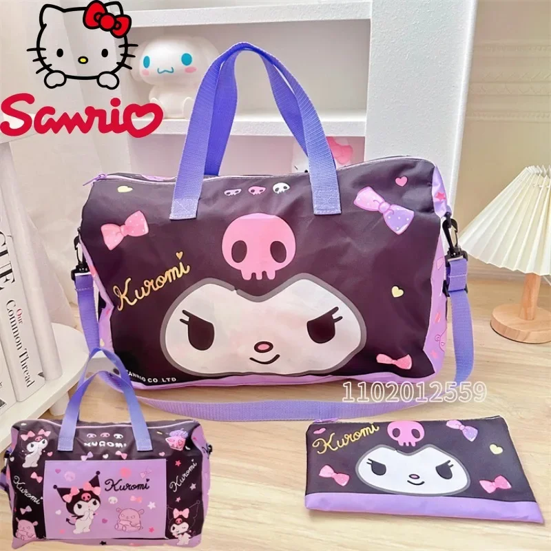 

Miniso Hello Kitty's New Portable Travel Handbag Cartoon Cute Women's Travel Bag Large Capacity Folding Portable Luggage Bag