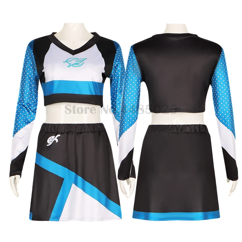 

Cheerleader Uniform Dress Halloween Carnival Party Outfit Cosplay Costume School Girls Women Musical Sports Team Suit