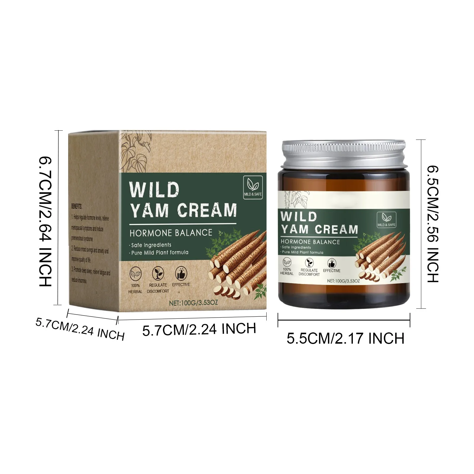 Organic Wild Yam Cream, Enriched Wild Yam Cream For Hormone Balance, Menopause Relief & Menstrual Discomfort.