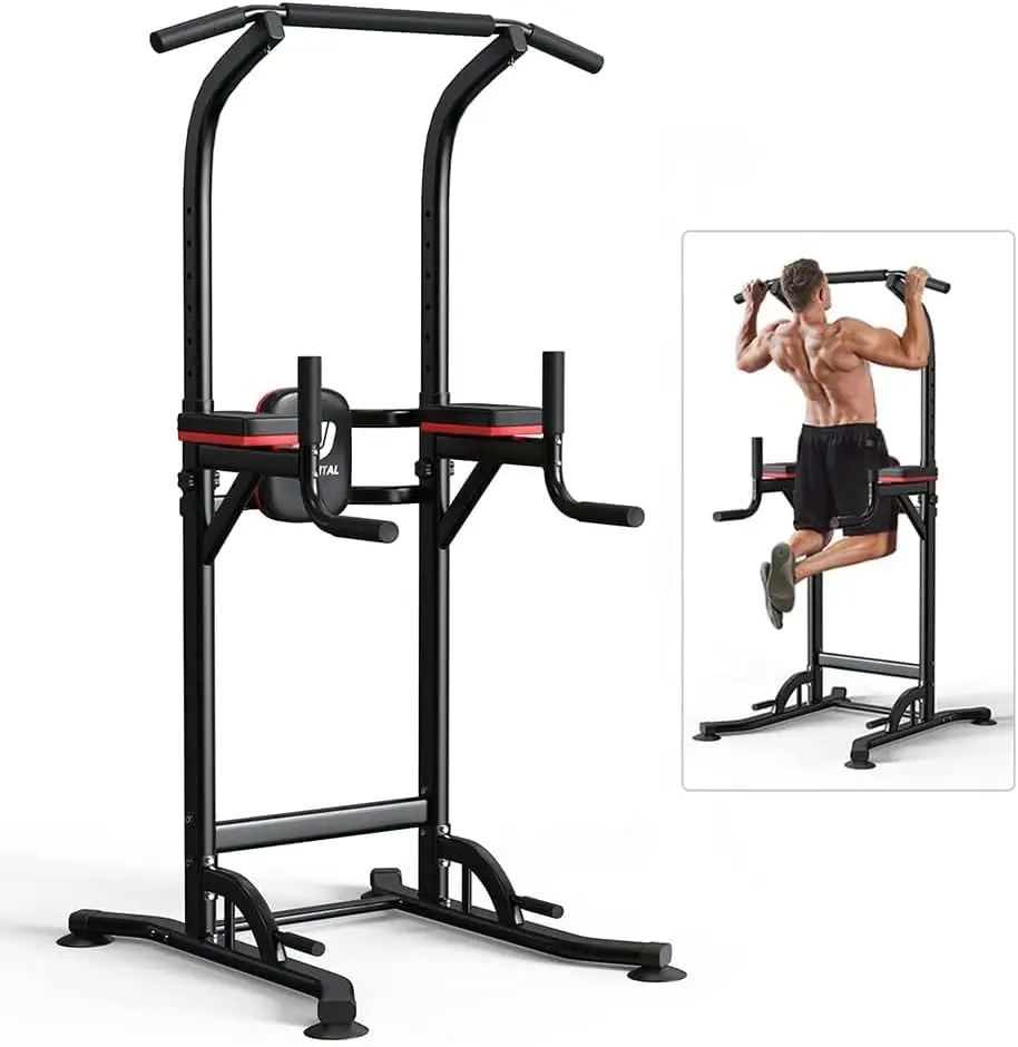 Pull Up Bar Power Tower Dip Bar Station Dip Stand Multi-Functional Workout Equipment Strength Training Machine for Men