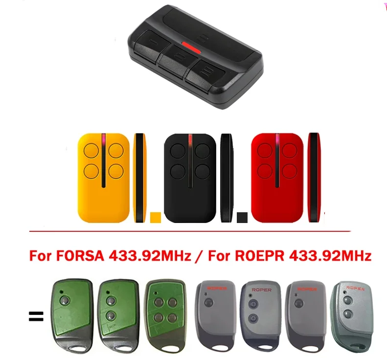 ROPER NEO10 NEO20 NER2DCS NER1DCS  FORSA RT1 RT2 RT4 Garage Door Remote Control