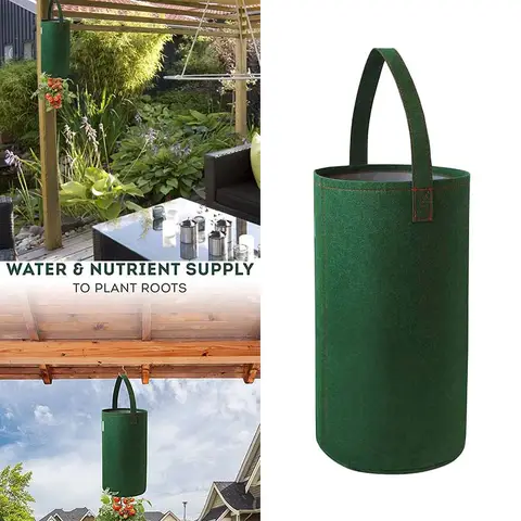 식물 거꾸로 토마토 화분 팩, 다기능 펠트 걸이 토마토 재배 가방, 딸기 야채 화분