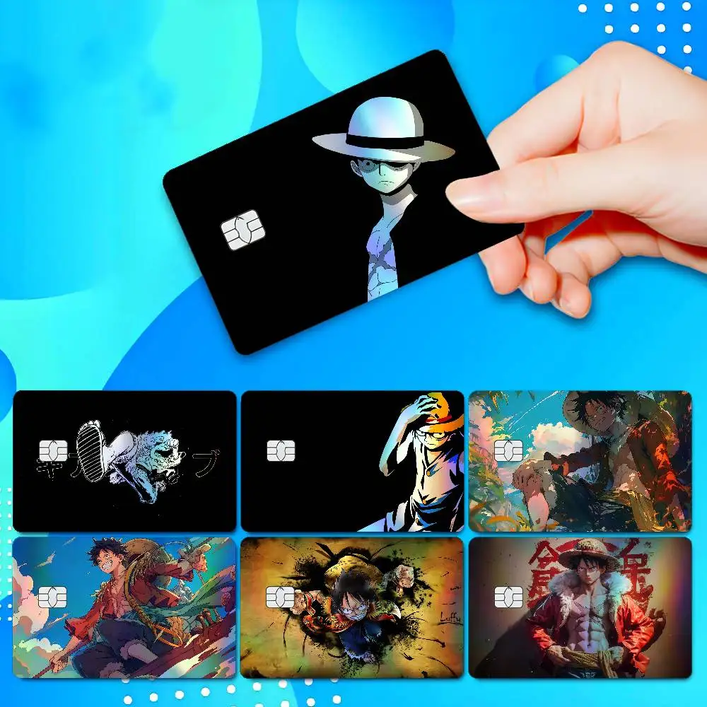 Luffy One Piece Holographic Sticker Laser Film Shinny Skin For Debit Credit Bank Card