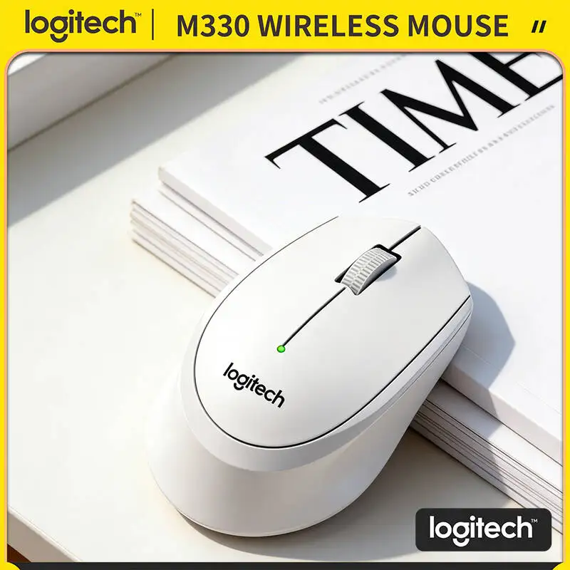 

Беспроводная мышь Logitech M330 Silent Plus с USB-приемником 2,4 ГГц, бесшумными кнопками и эргономичным дизайном для дома, офиса, ПК и Mac