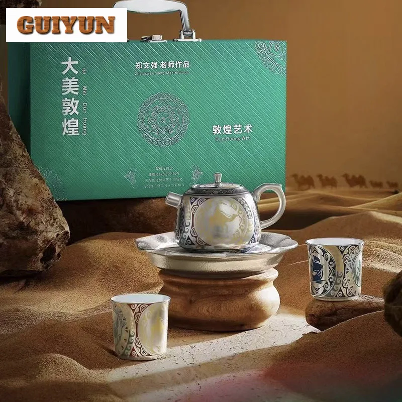 

Gilded Silver Tea Set Complete Set Aesthetic Tea Lid Set Tea Ceremony Set Tea Making Teapot And Tea Cup Set Teaset Ornaments
