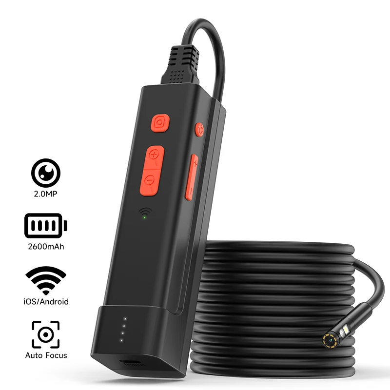 WiFi Endoscope USB Video Borescope Camera With LEDs Single Dual Triple Autofocus Lens Pipe Inspection Waterproof Plumbing Camera