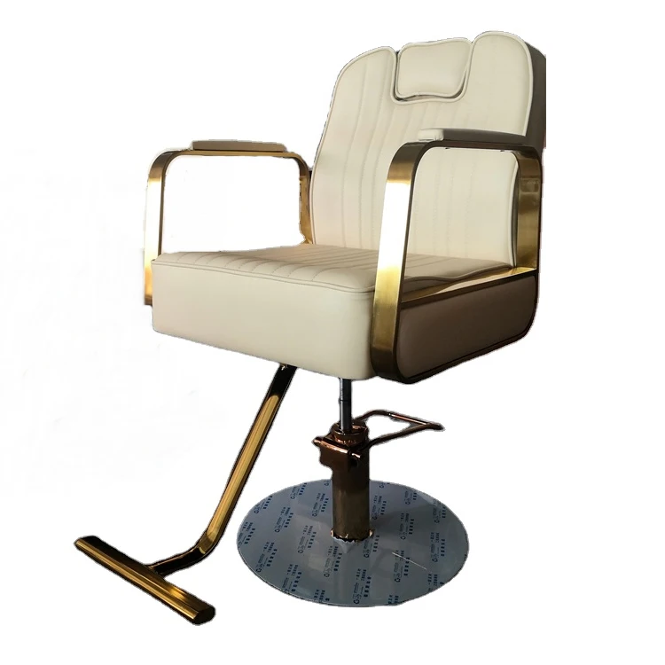 كراسي صالة على الطراز الشمالي من Kisen عارية باللون الأبيض والأسود والوردي والذهبي وقاعدة للاستلقاء لصالونات الحلاقة بتصميم مخصص لصالون الحلاقة