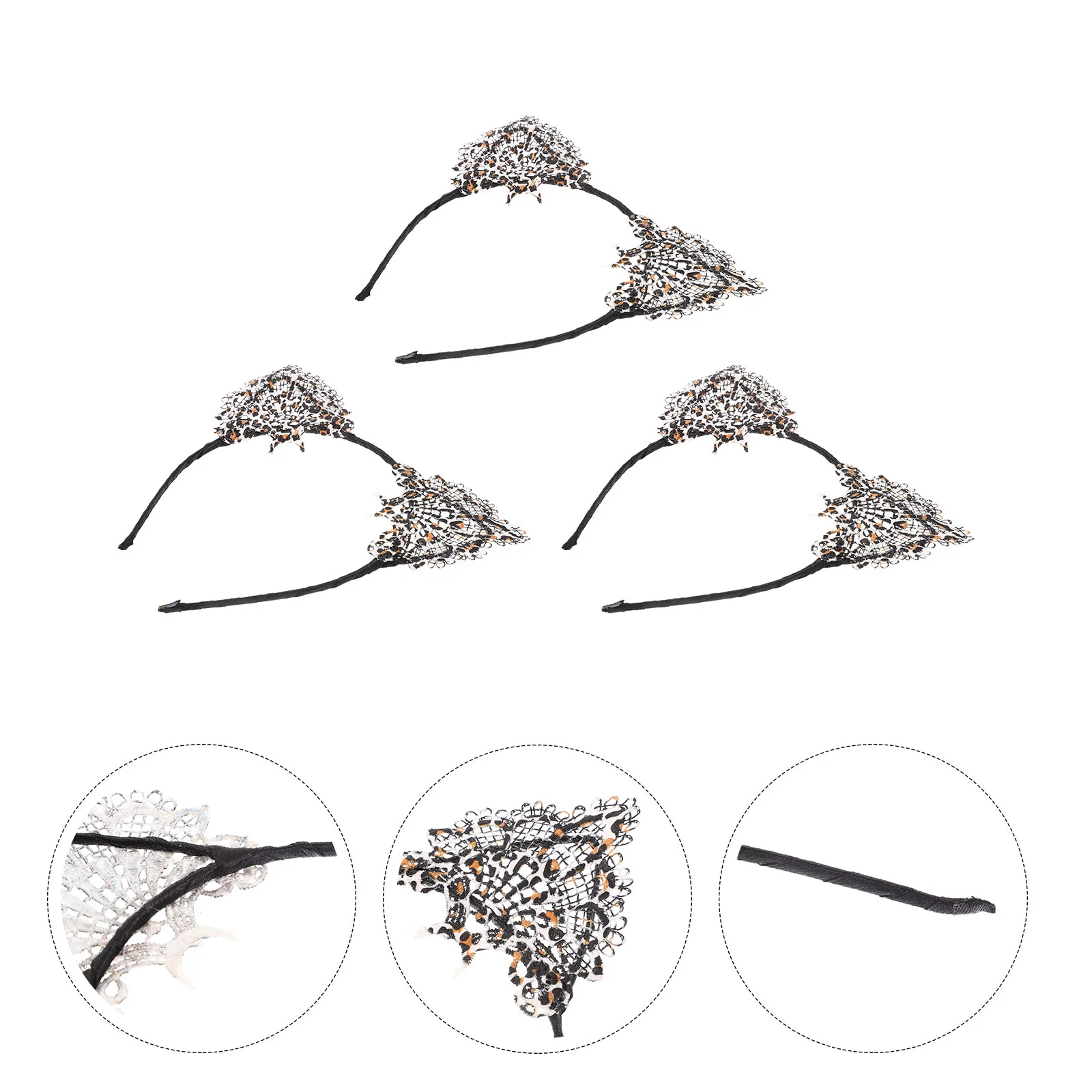 

Band Lace Cat Ear Headband Headbands for Kids Girls Women Clothing Costumes Leopard