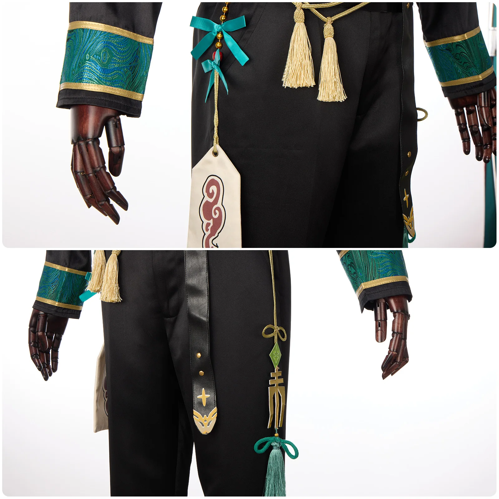 Anime Fgo Taigong Wang Cosplay Costume for Men Adult Vintage Cloak Top Pants Accessories Sashes Halloween Carnival Party Outfits