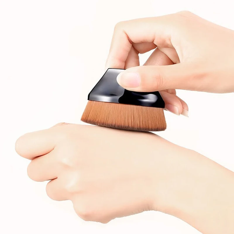 1 PCS Foundation Cepillos de maquillaje Pétalo-Cepillo de Kabuki plano en forma de herramienta de crema líquida o cosméticos
