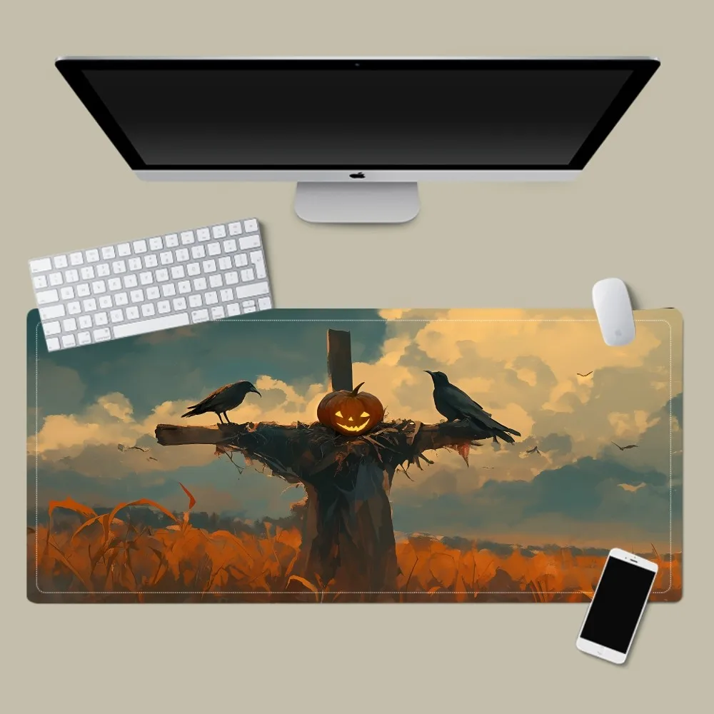 Halloween Pumpkin Character Mousepad Mouse Pad Laptop Gaming Accessories Mousepad Large Desk Mat Computer Gamer Keyboard Rug Car