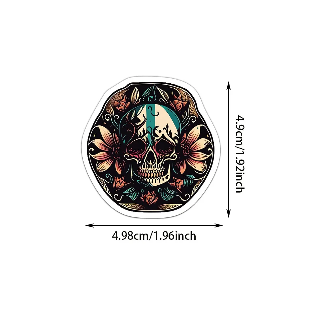 50 Uds. Pegatinas del Día de los muertos, materiales exquisitos para manuales, fundas para teléfono, maletas para ordenador portátil, tazas de agua, pegatinas impermeables