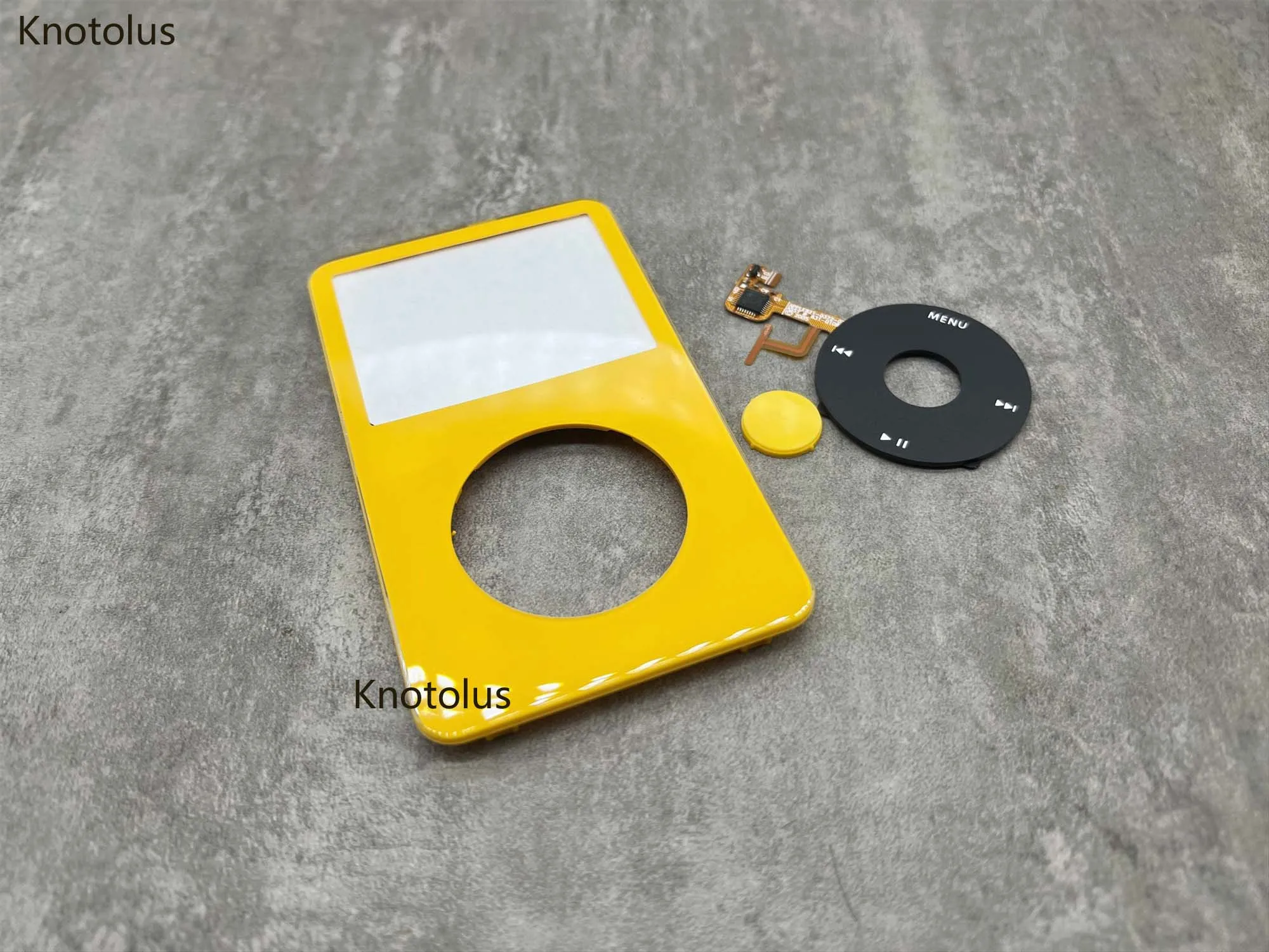 Yellow Front Faceplate Housing Case Cover Black Click Wheel Yellow Center Button for iPod 5th Video 30GB 60GB 80GB U2