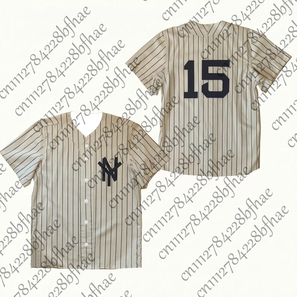 New York Mammoths Bang the Drum Slowly Men's Women's Baseball Jersey Retro Sportswear Cream Vertical Stripe Shirt for Children