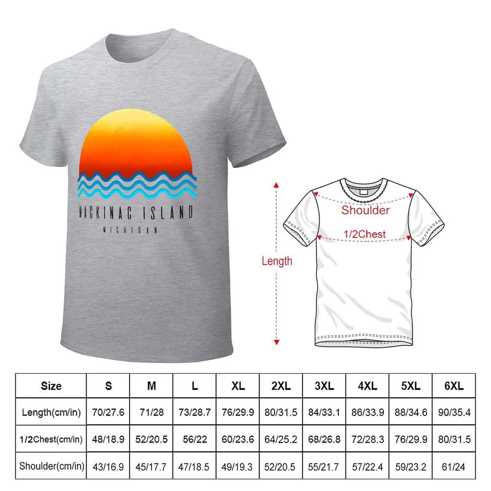 Mackinac Island Sunset T-Shirt blacks summer tops mens cotton t shirts