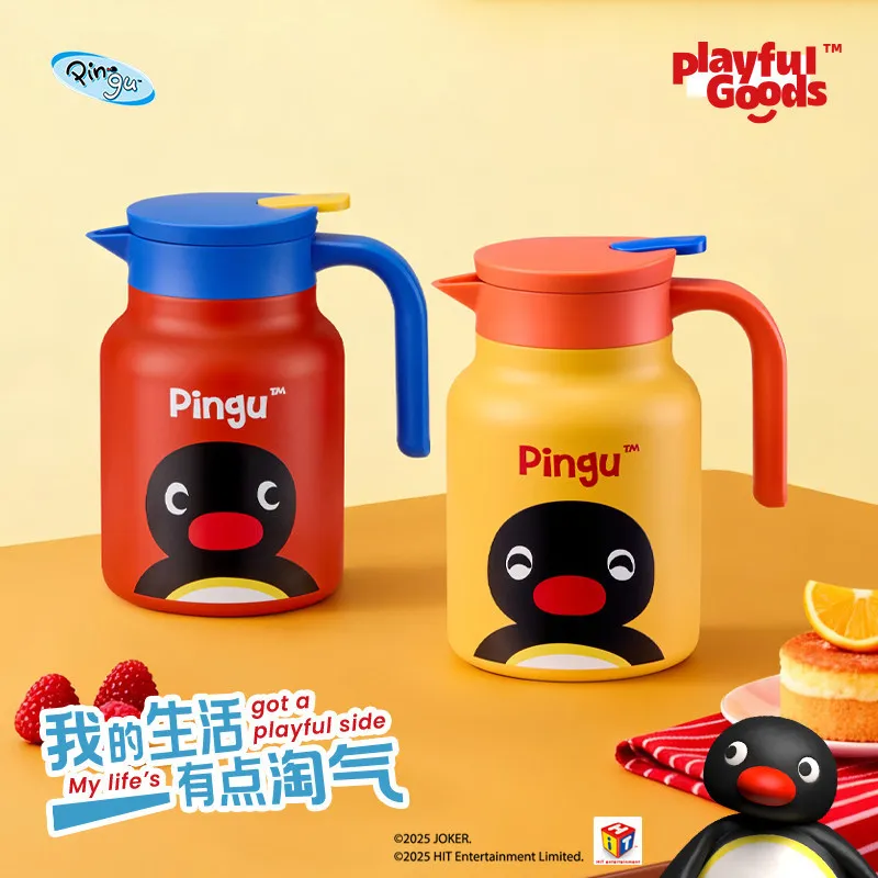 

Милый Pingu аниме периферийные устройства 1500 мл бытовой термос из нержавеющей стали большой емкости чайник для горячей воды настольный термос чайник для воды