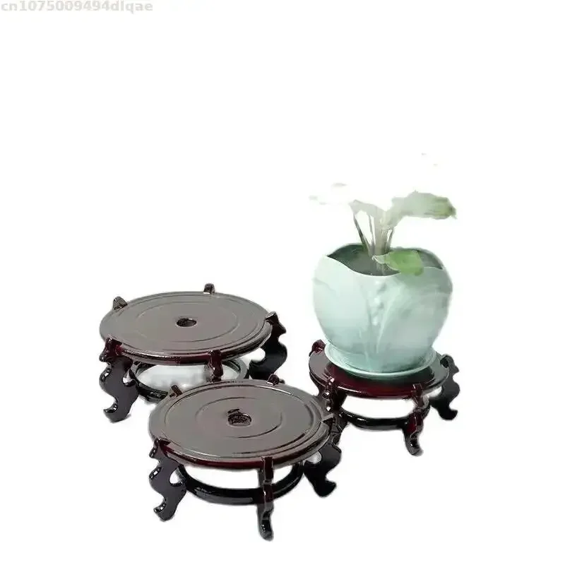 Solid Wood Flower Stand Flowerpot Base Fish Tank Stand Floor Standing Decorative Plant Stand Miniature Model Sculpture Base