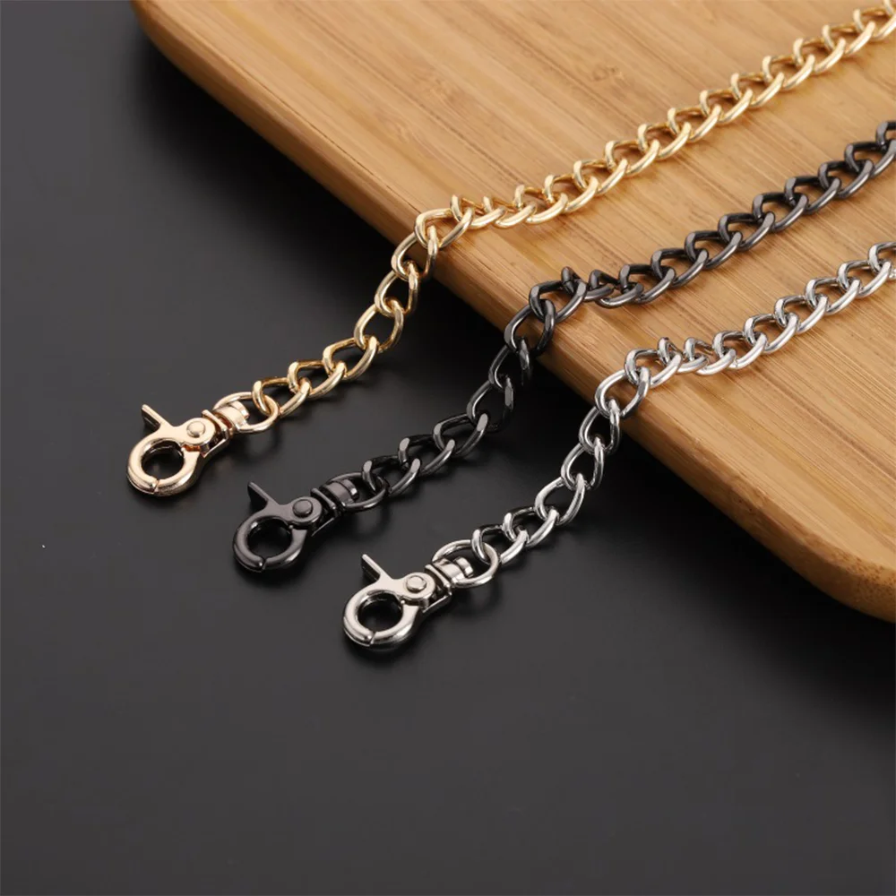 

40-120cm Metal Aluminum Bag Chain Replacement Parts Accessories for Hand-Woven Shoulder Handbag DIY Handmade Detachable Straps