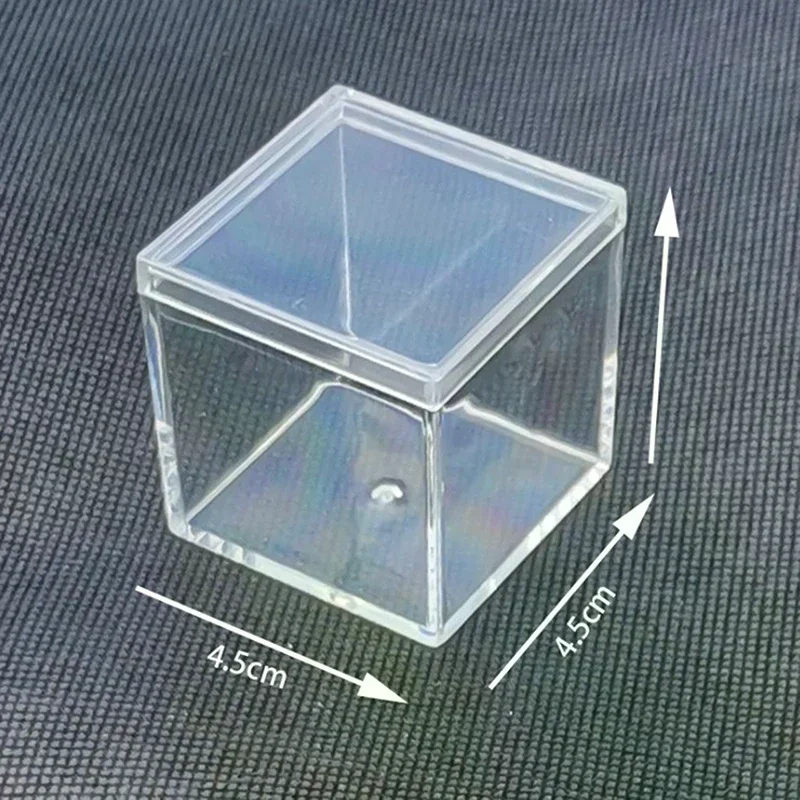 1Pc Clear Acrylic Candy Box Square Cube Gift Boxes 4.5cm Transparent Cake Dessert Box Chocolate Container Party Display Box