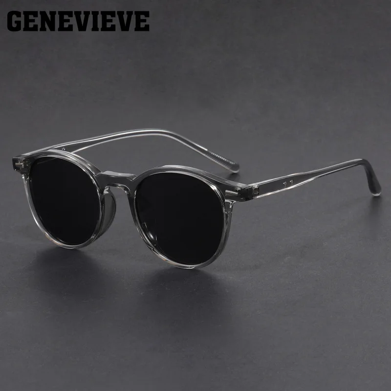 GENEVIEVE Simple Geometric Round Frame Design Women Men Polarized Sunglasses UV Protection Customizable Prescription 1080