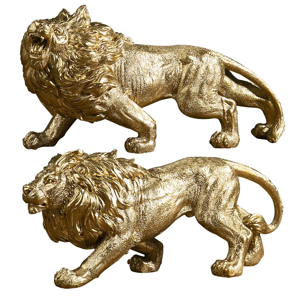 

Roaring and domineering male lion resin crafts, TV cabinets, restaurants, offices, living rooms, foyer decorations