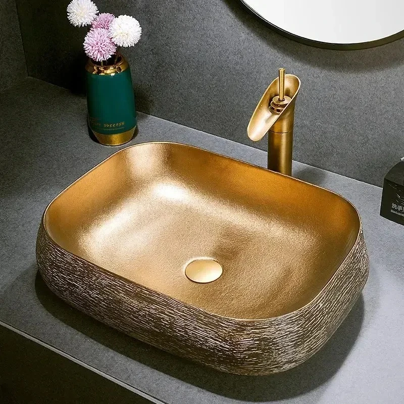 Retro Round Ceramic Above Counter Bathroom Sink Countertop Wash Basin For Home Balcony Hotel Sanitary Fixturesins C