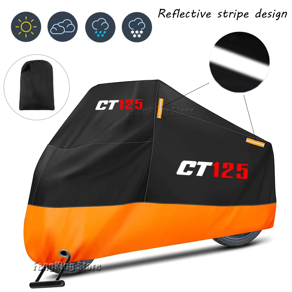 

For HONDA CT125 CT 125 Motorcycle Cover Waterproof Outdoor Motorbike Rain Dustproof UV Protector