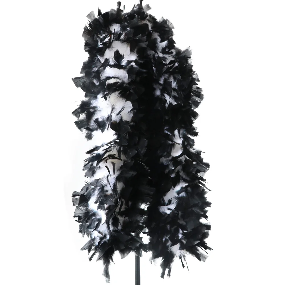 

2M 200g Black Dyed Turkey Feather Boa Marabou Plumas Boa for DIY Wedding Dress Costume Party Stage Shawl Scarf Decoration