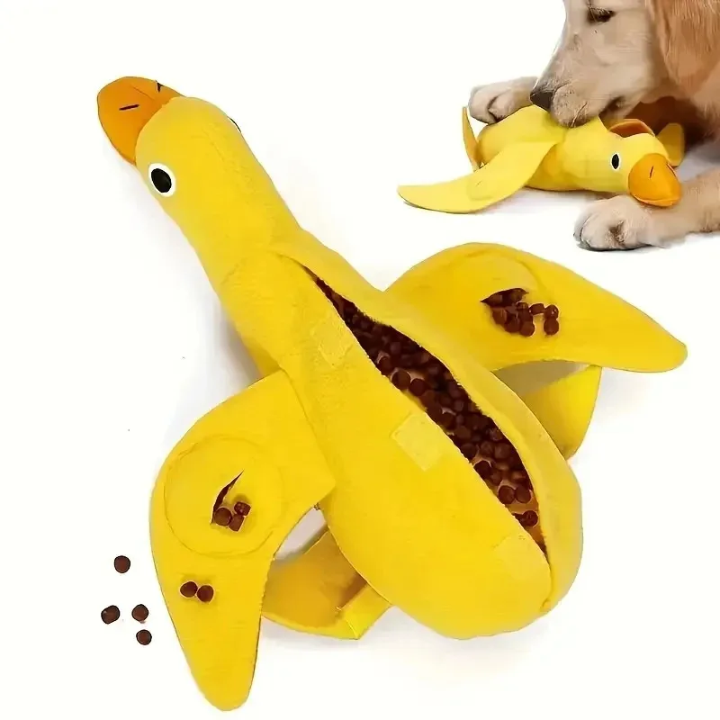

Quacky Delight Interactive Dog Snack Dispenser Squeak Toy for Puppy Training Mental Stimulation Durable Chew Resistant Easy to
