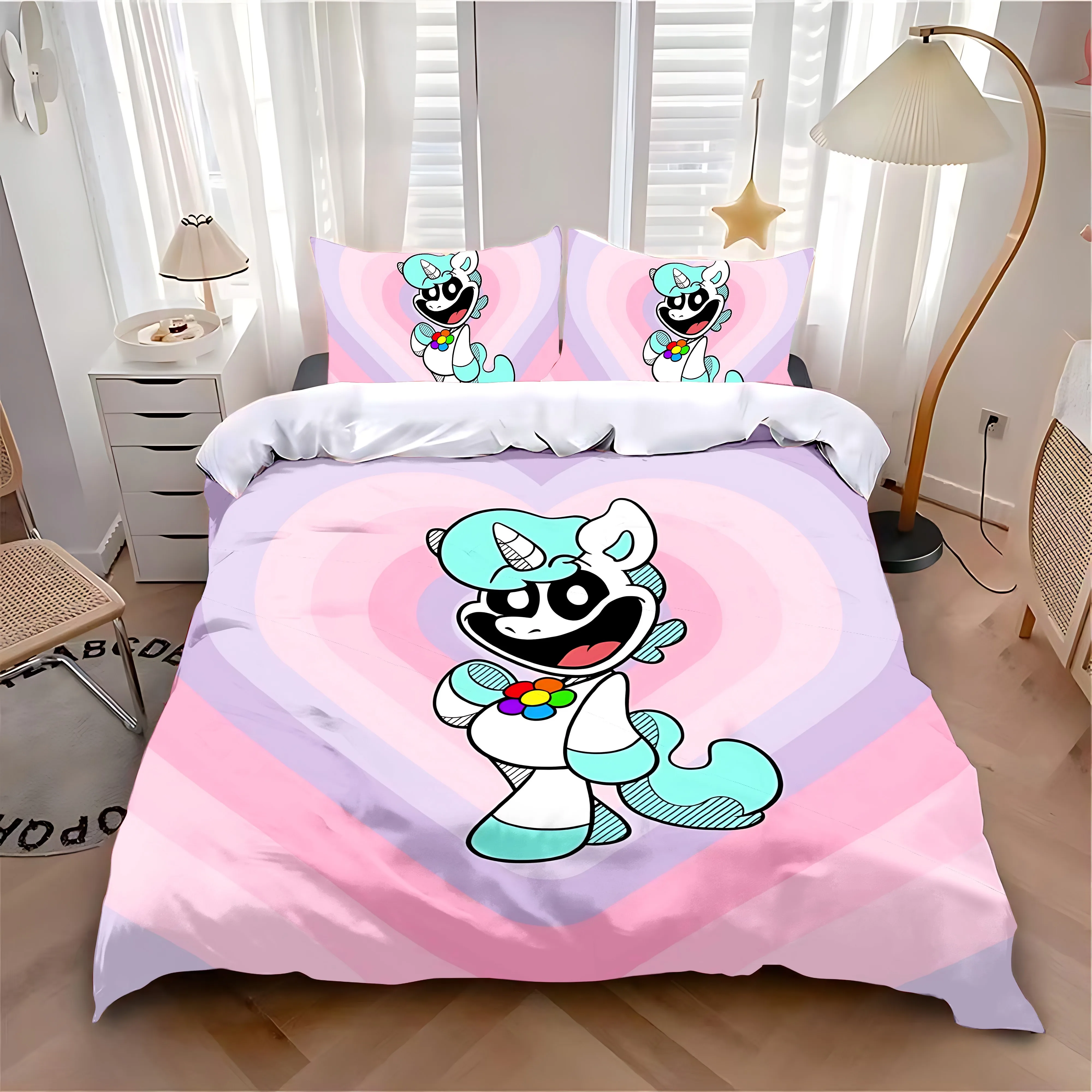 Duvet Cover Pillowcase Bedding Set Hot S-Smiling C-Critters Adult Boy Girl Bedroom Decoration Children Single Double Large Size