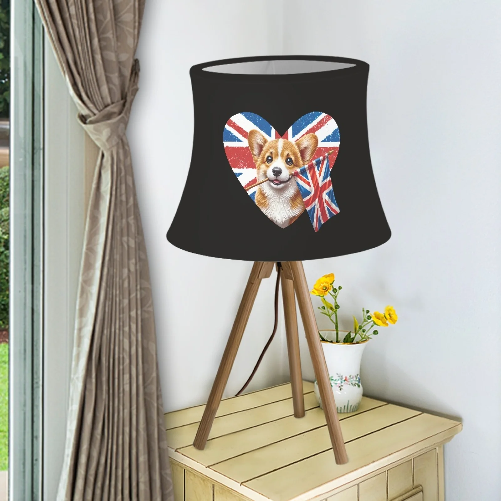 

Lampshades For Living Room Bedroom 2025 Black Dog 3D Print Drum Lamp Shade For Table Lamp Cover Lampshade Covers Stretch Cloth