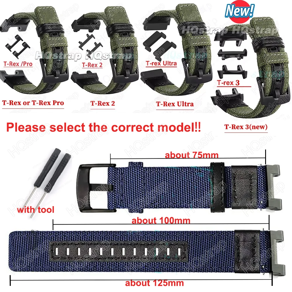 New Nylon Strap for Amazfit T-rex 2 3 Ultra Watch Band Sport Bracelet for Amazfit Trex Pro T Rex Tyrannosaurus Smartwatch Belt