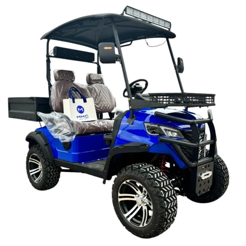 Golf Cart Standard Club Off Road Golf Cart Plus Storage Box, Optional 60V/72V Four Wheel Solar 2 Seater Golf Cart