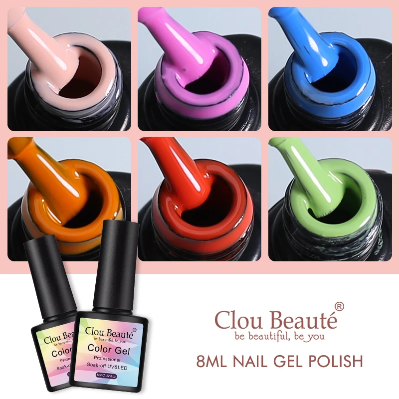 Clou Beaute 8ml Mini smalto gel Nude LED Vernice UV Velluto opaco temperato Top Base Coat Soak Off Semi permanente Nail Art Hybrid