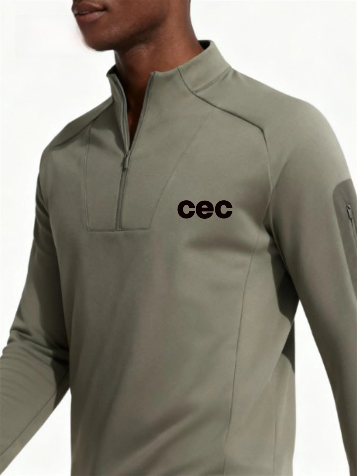 

Мужская спортивная толстовка Cec Simple Sport на молнии с длинным рукавом и воротником-стойкой для весны и осени, для фитнеса и активного отдыха