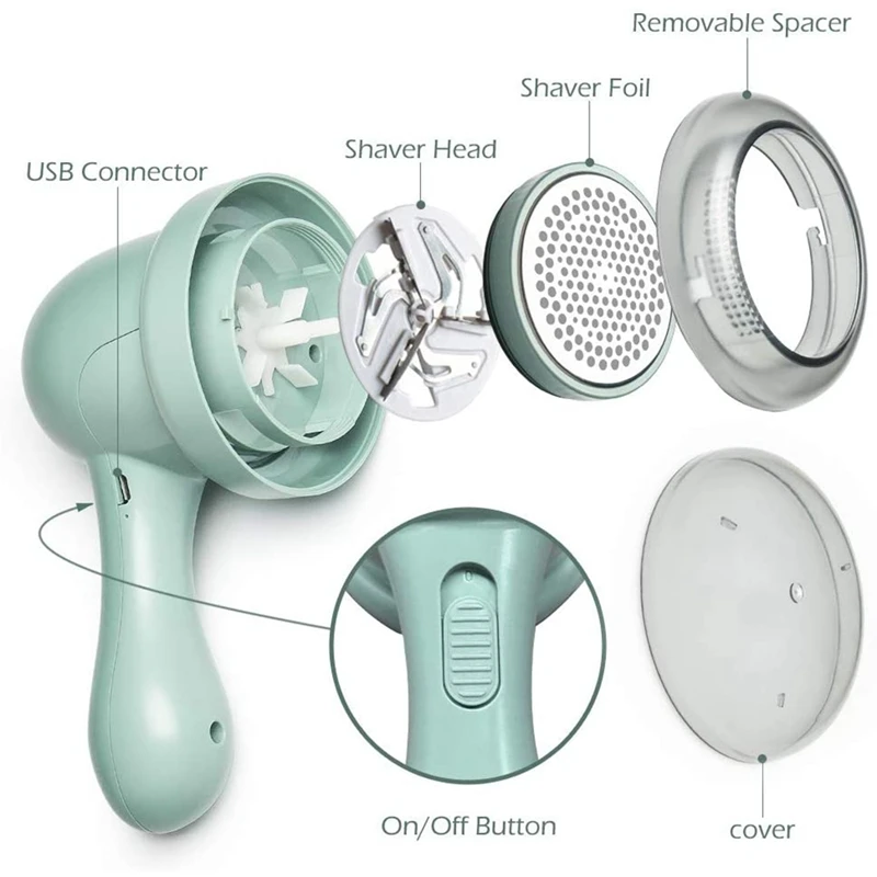 Rasoio in tessuto, ricaricabile, con lama Extra in acciaio inossidabile, giacca portatile per rimuovere pelucchi per vestiti e maglioni