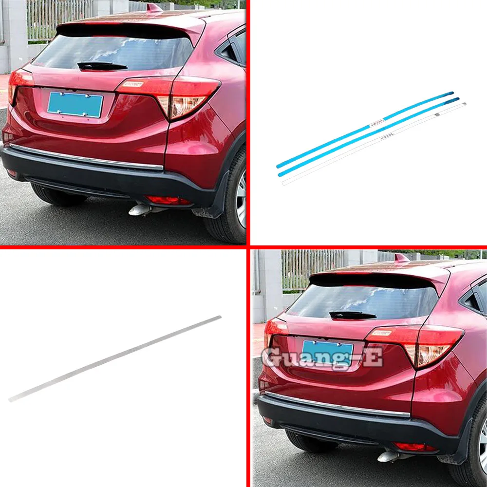 

Car Stick Stainless Steel Rear Door Tailgate Bumper Frame Plate Trim Lamp Trunk Lid For Honda HRV HR-V Vezel 2019 2020 2021 2022