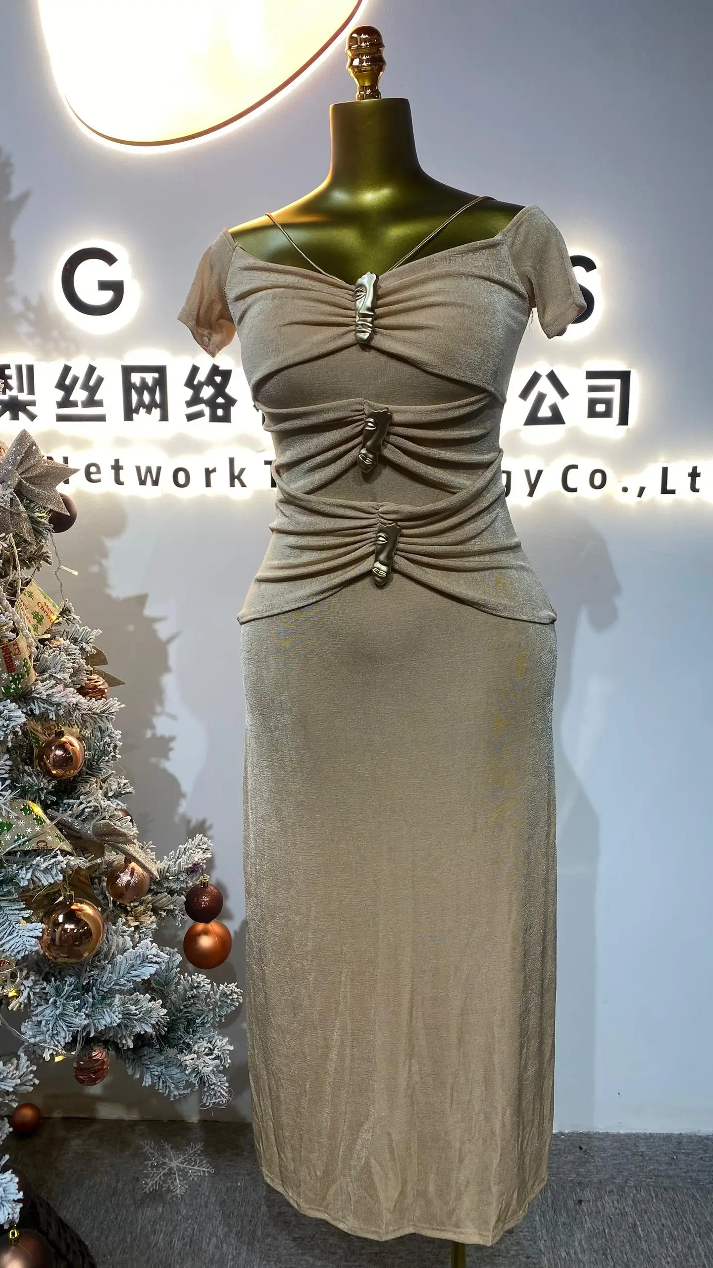

Sexy Mesh Holiday Sweet Summer Women Ruffle Dress Waistband Hip Sexy Women Dress-GZMM032