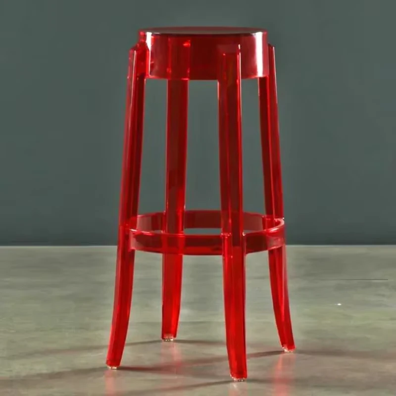 Chic Transparent Acrylic Bar Stool Modern Fashion High Seat Simple Plastic Bar Stool Design