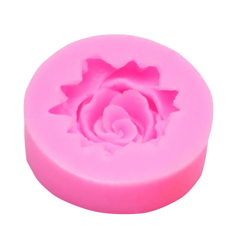 Bloom Rose Silicone Cake Mold 3D Flower Fondant Mold Cupcake Jelly Candy Chocolate Decoration Baking Tool Moulds  Resin Molds