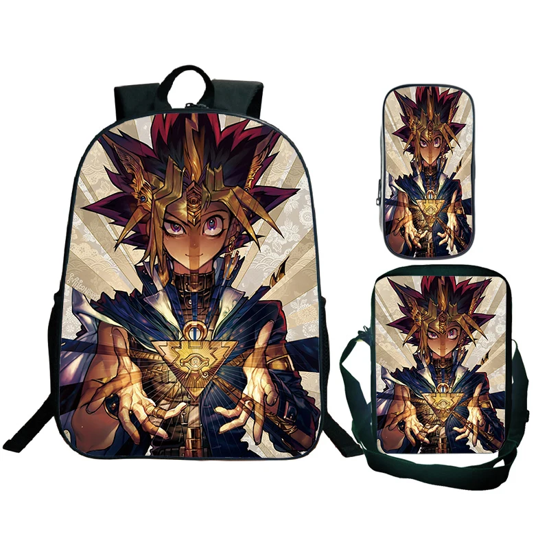 

Game Yu-Gi-Oh! Backpack Teenager Large Capacity School Bags Student Cartoon Backpack Girls Boys Rucksack Lightweight 3 Pcs/Set