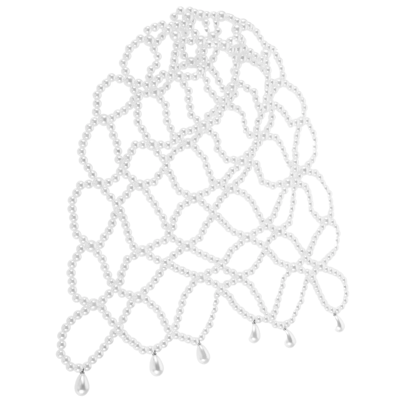 

Pearl Forehead Chain Hair Accessories Women Bead Headpiece Bride Fake Jewelry Wedding Bridal Party Mesh Design Longlasting Shine