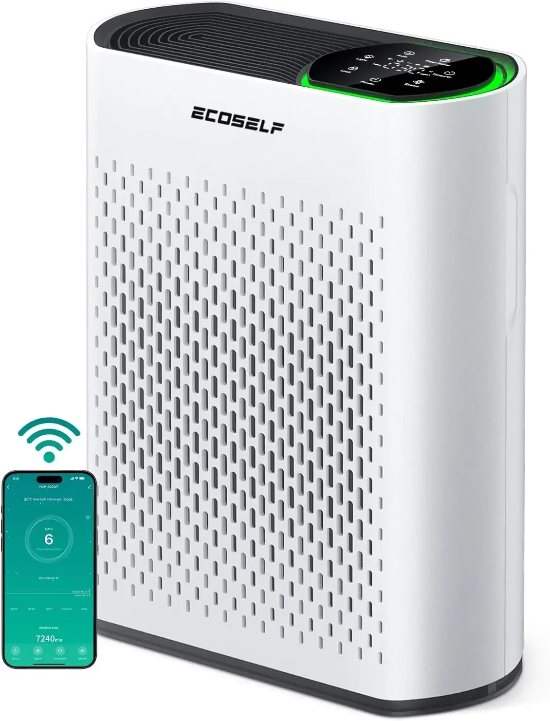 Purifiers for Home Large Room Up to 1400 Ft², with Smart WiFi Air Quality Monitor Sleep Mode, Air Purifier for Bedr